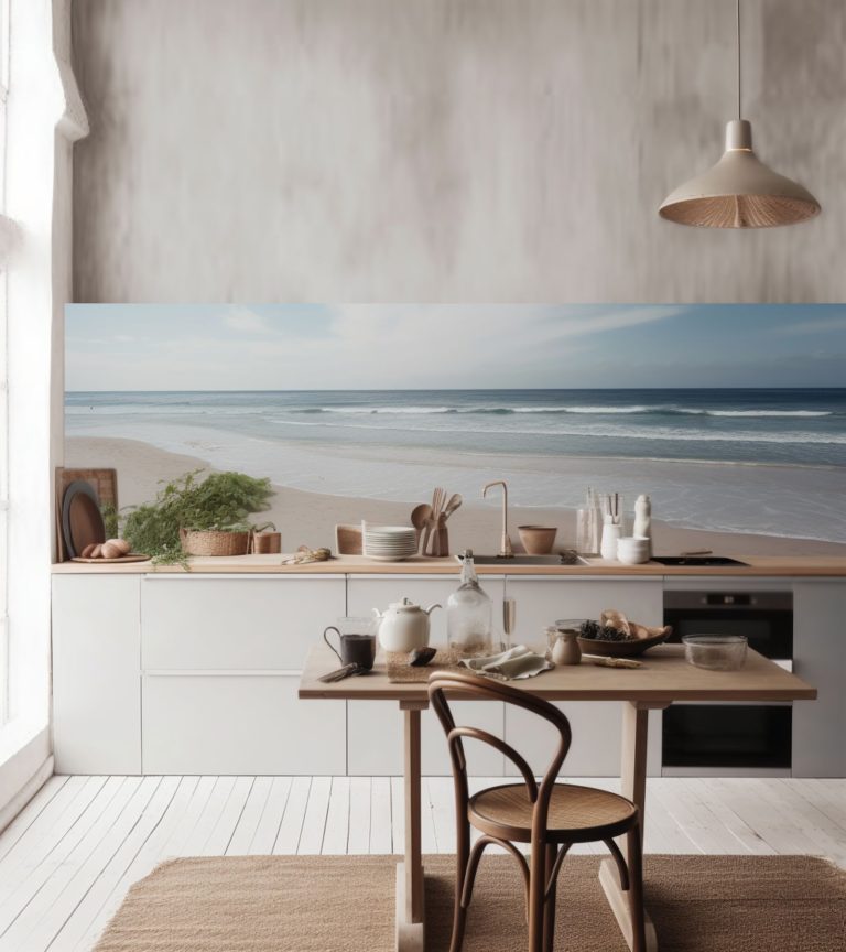 printed glass splashback