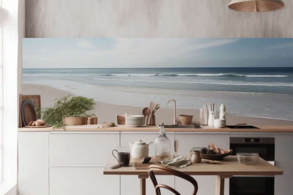 printed glass splashback