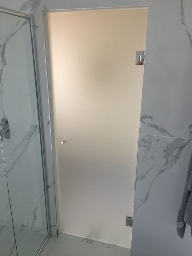 frosted glass shower door