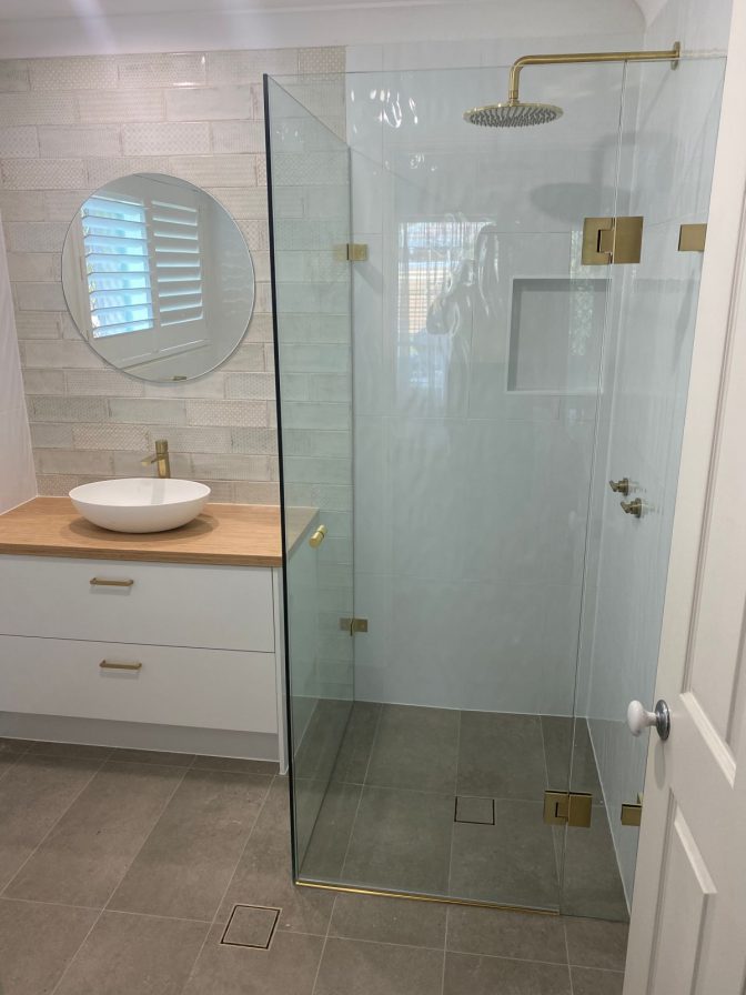 frameless chrome shower screen gold coast