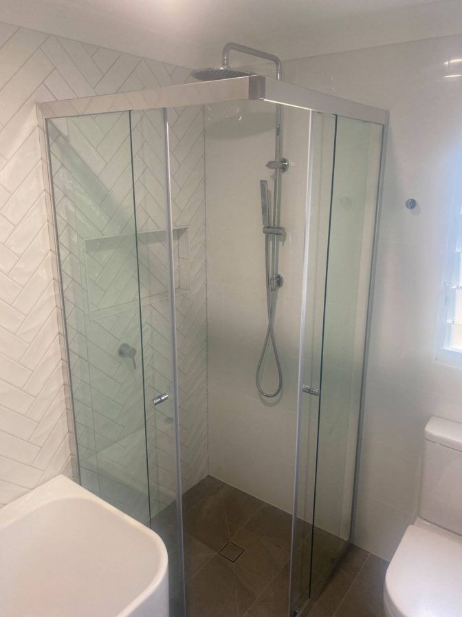 semi frameless chrome shower screen gold coast