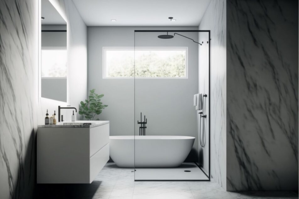 Semi-Frameless Shower Screen