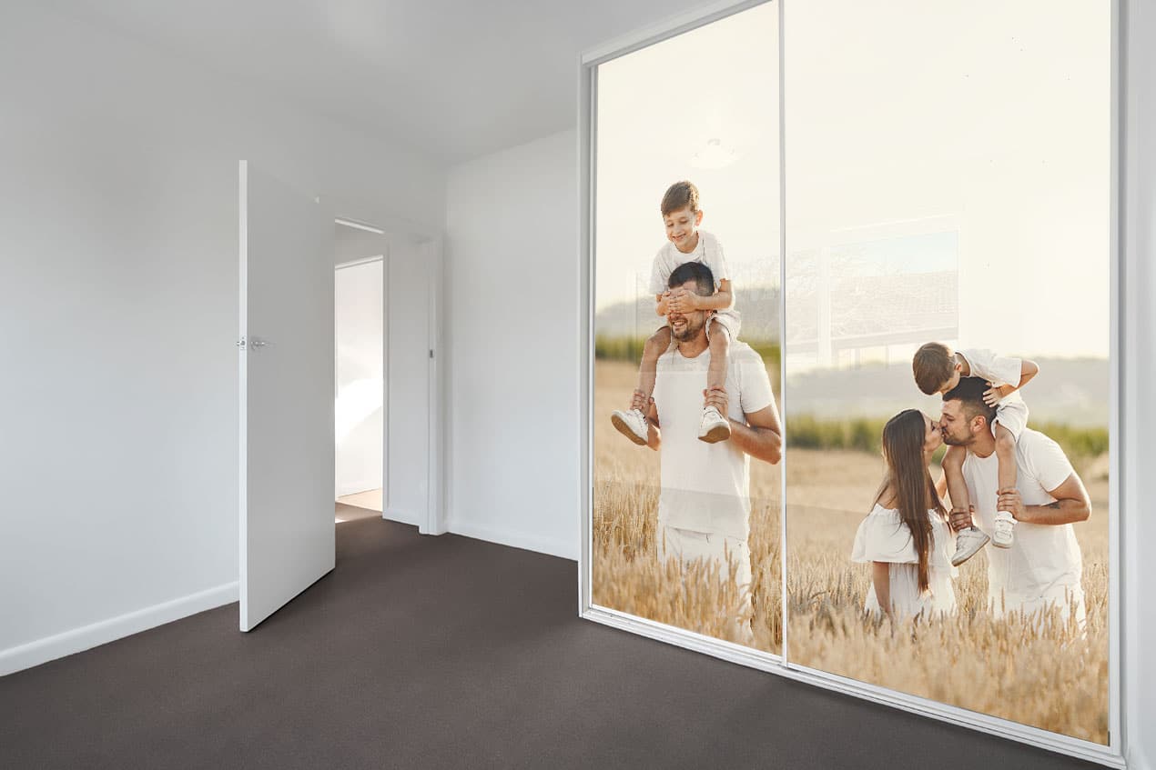 custom printed glass sliding wardrobe doors