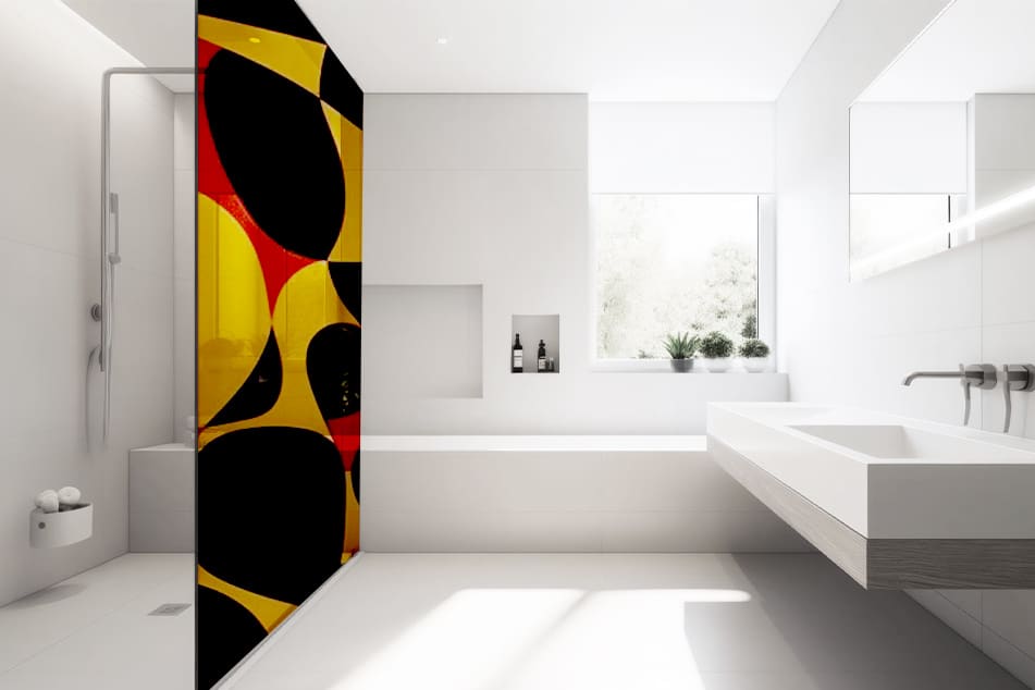 bold colour shower screens