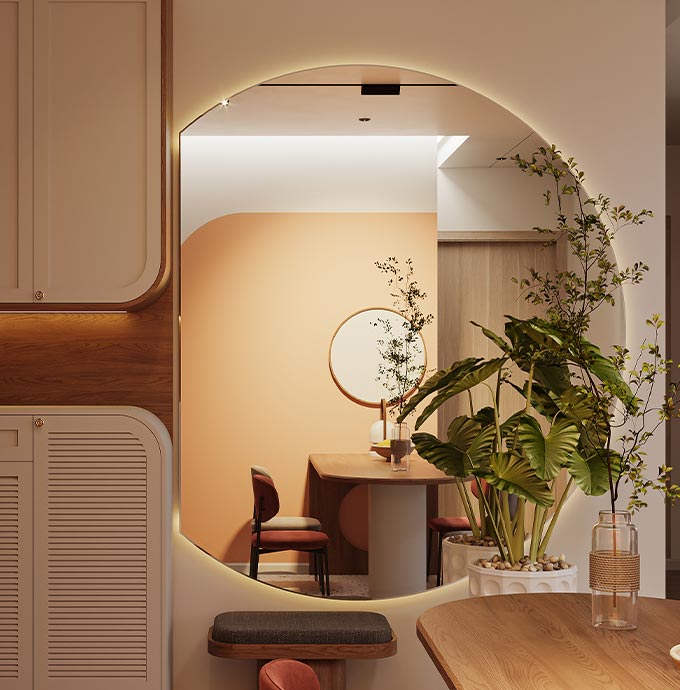 large round mirrors gold coast