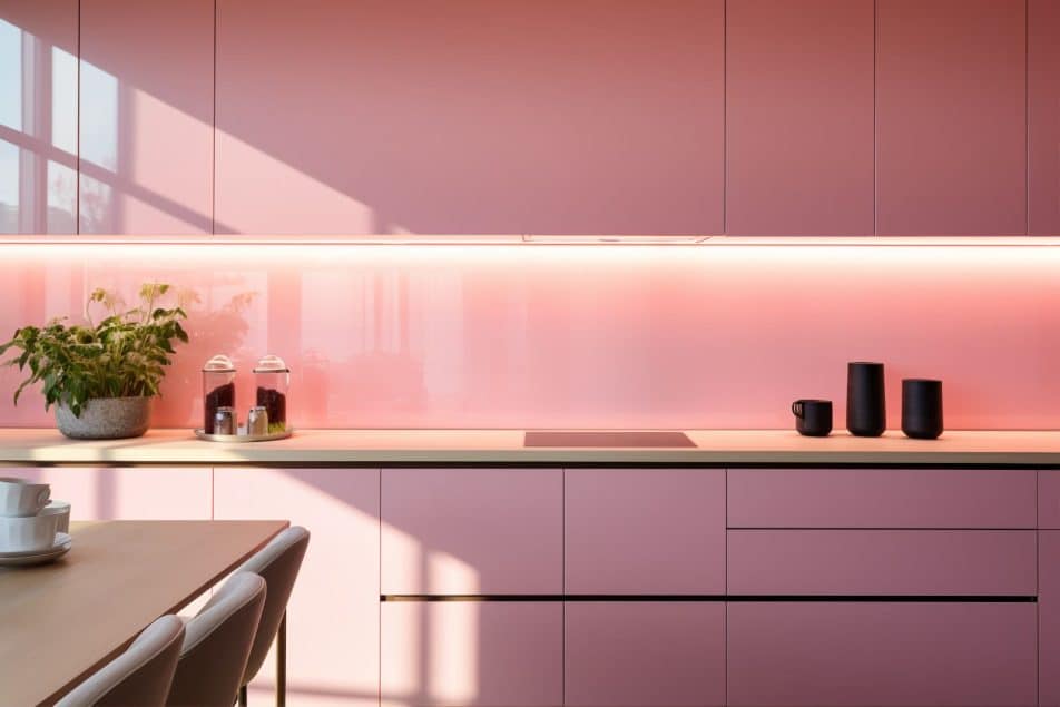 Pink Coloured Glass Splashbacks