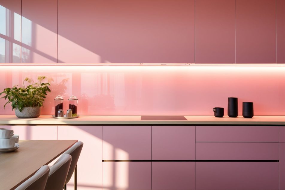 Pink Coloured Glass Splashbacks