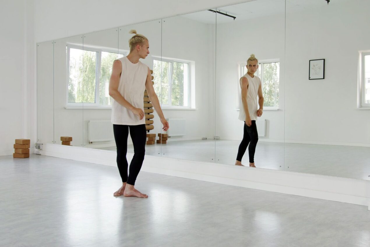 Spacious dance studio featuring wall-to-wall commercial mirrors on the Gold Coast