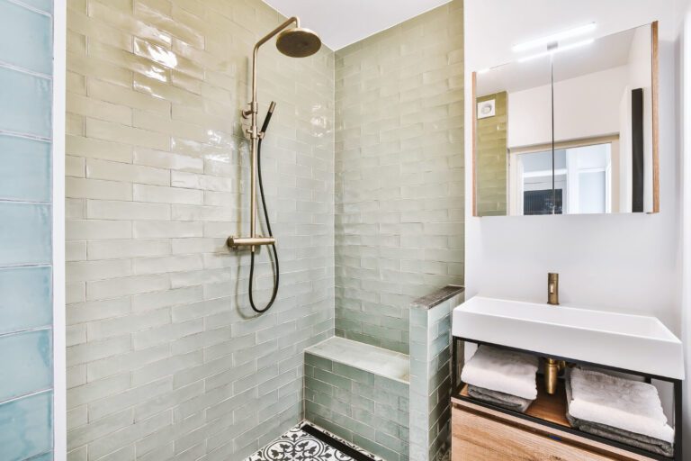 renovated bathroom before bathroom shower screen installation