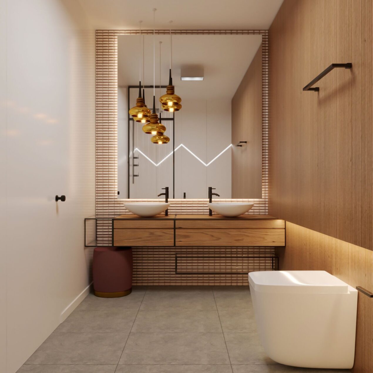 Custom Mirror in bathroom