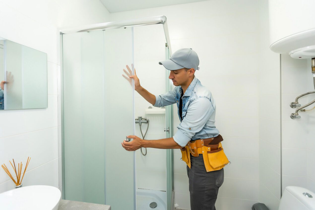 Shower screen suppliers Brisbane installing glass shower screen