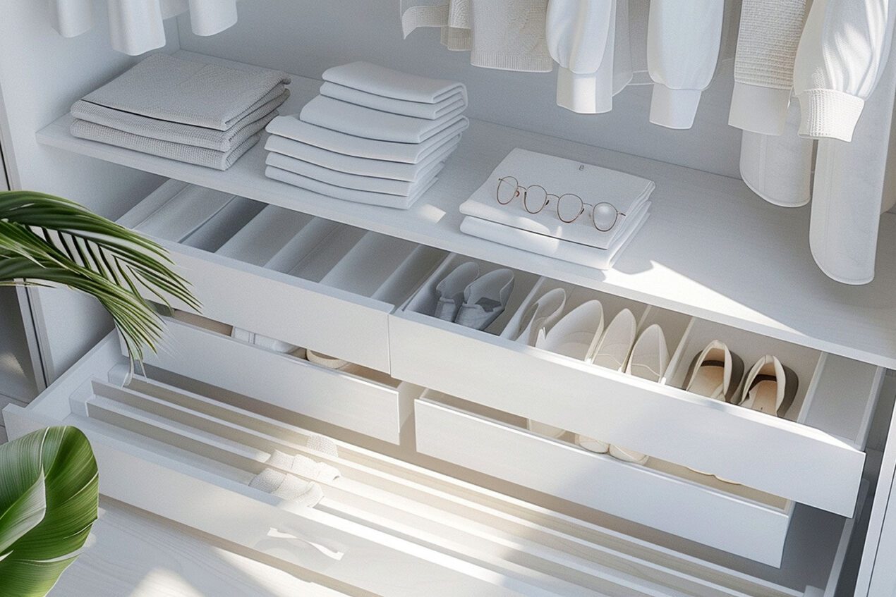 Smart wardrobe layout for optimised storage and easy access