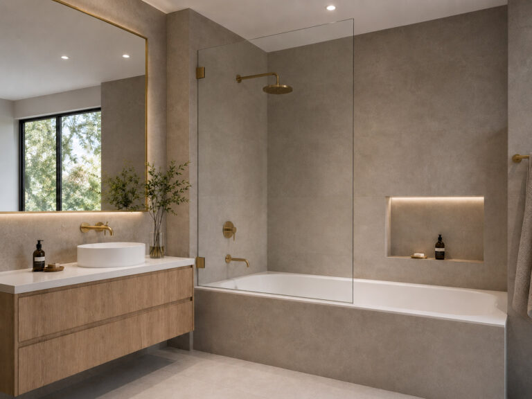 Fixed Frameless Bath Screen