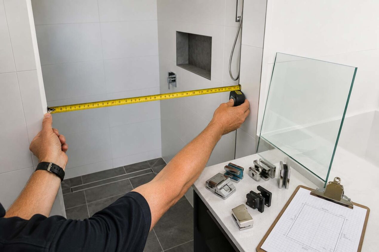 Custom shower screen measure on the Gold Coast before professional supply and installation