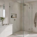 Shower screen cost Gold Coast guide showing a frameless shower screen in a contemporary bathroom