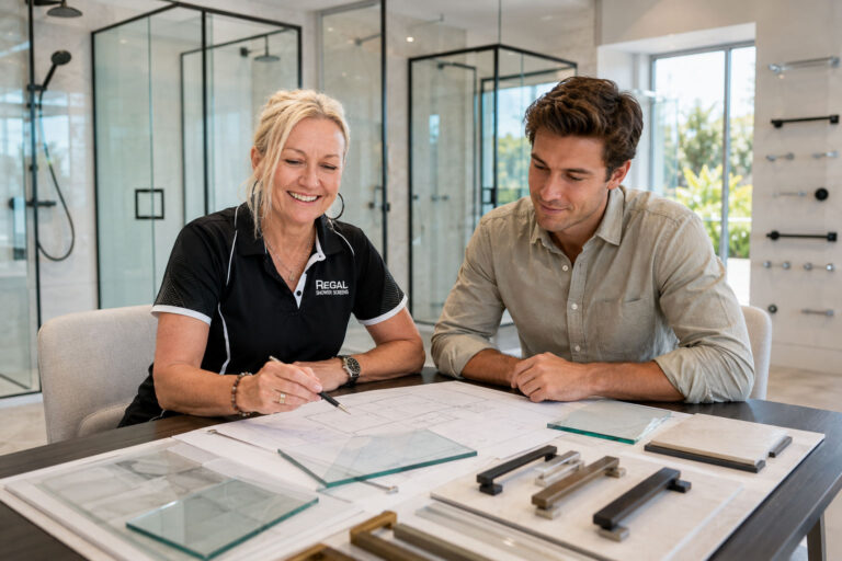 Two generations working together in a family-owned Gold Coast shower screen business